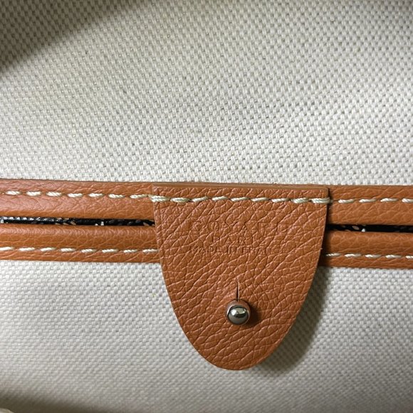 Goyard Artois PM Small Black/Tan Leather Canvas Zipped & Structured Tote - Picture 7 of 13